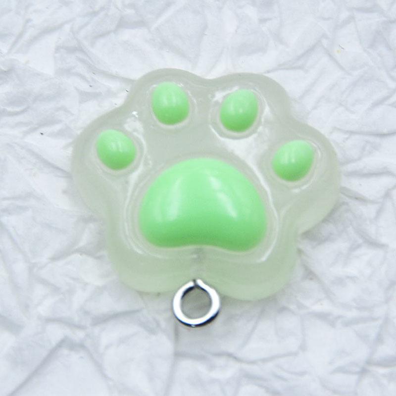 Luminous Resin Kitten Paw Pendant Charm Jewelry Accessory