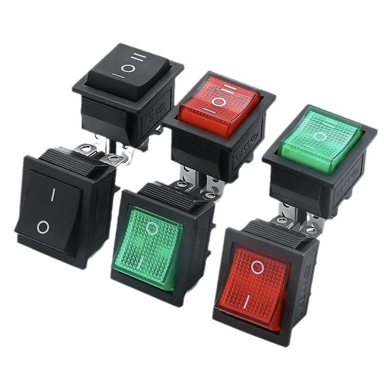 KCD4 Rocker Switch, Double Pole, 16A, 4/6 Pin with Light