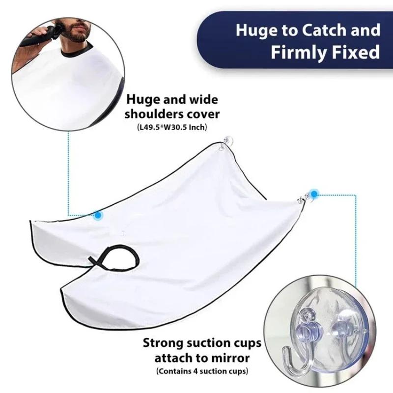 Man Shave Beard Apron Black Hair Shave Apron Ib Trimmer Holder Beard Catcher Waterproof Household Household Cleaning Tools