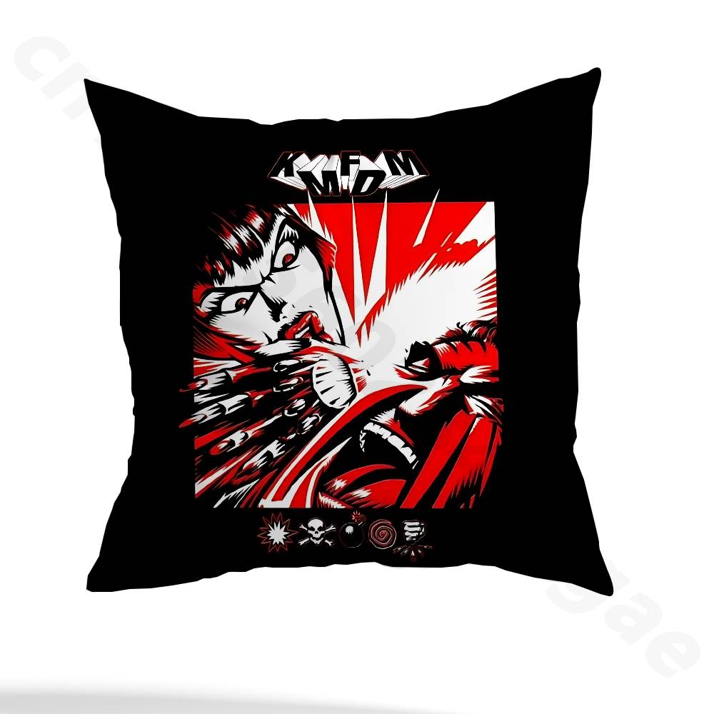 K-Kmfdm Sucks Band Pillow Case Sofa Living Room Bedroom Headboard Backrest Cushion Square Cushion Nap Time