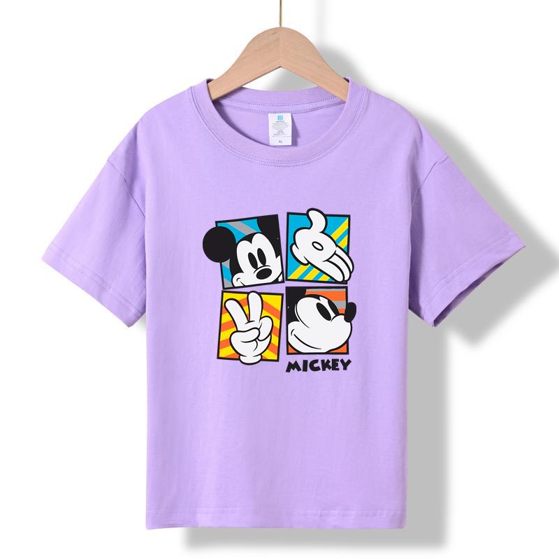 MC-40 MINISO 2026 Summer New Printed Cotton Round Neck T-shirt for Children Aged 1-16, Boys and Girls