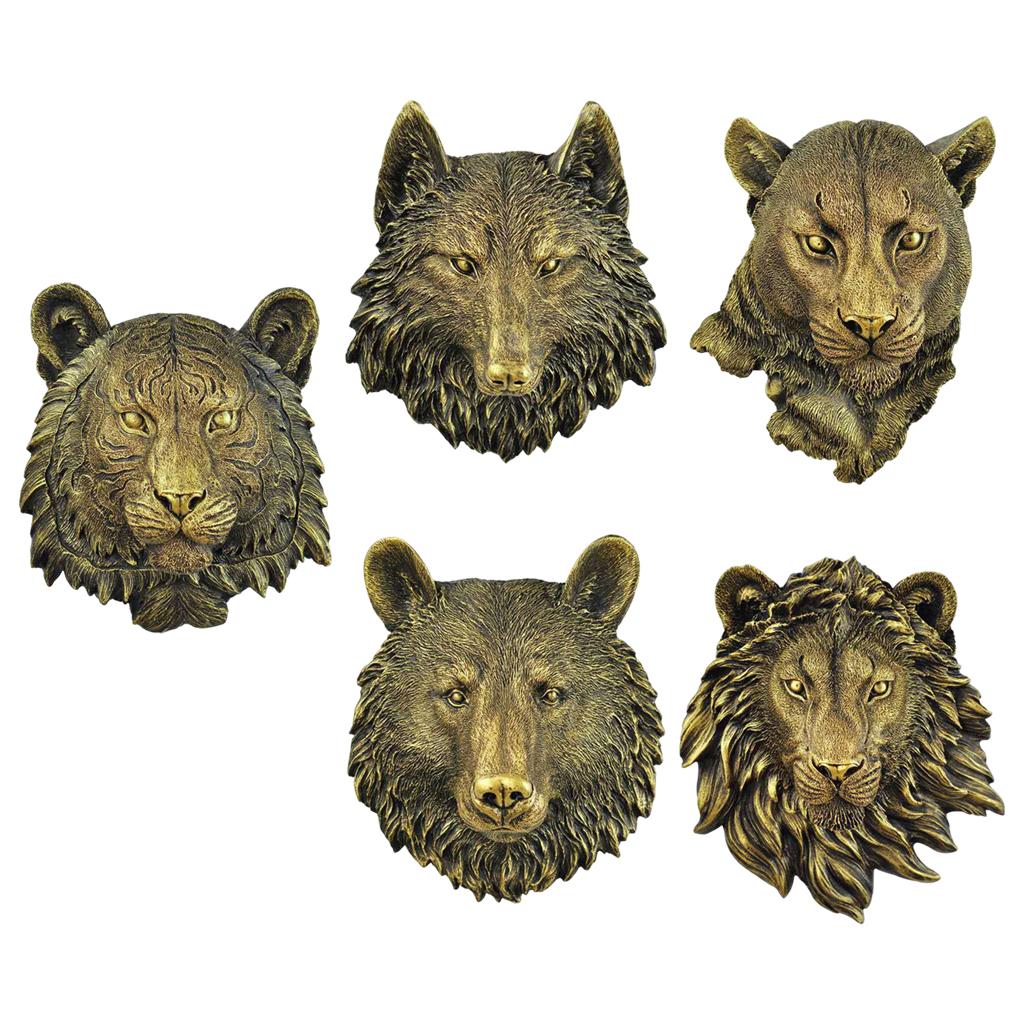 Realistic 3D Animal Head Wall Decoration Statues Farmhouse Room Bedroom Home Wall Decor Sculpture Style Interior Art Ornament
