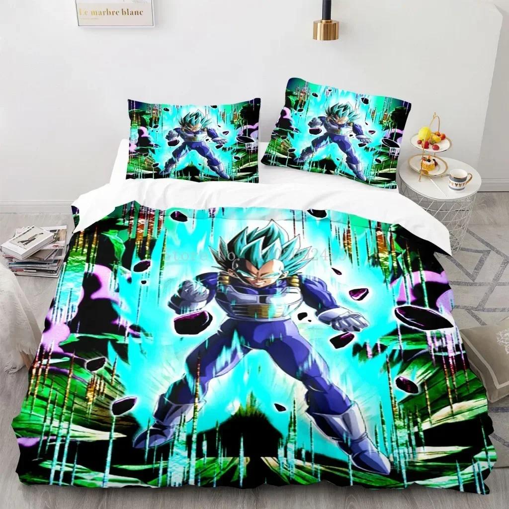 3D Print Dragon Ball Super Saiyan Son Goku Duvet Cover Bedding Set Double Twin Full Queen King Kids Bedclothes Quilt Cover