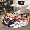 1pc Haikyuu!! Anime Volleyball Team Round Carpet  Office Chair Mat, AntiSlip Rug for Home Decor, Seasonal Gift, Suitable for Office, Living Room