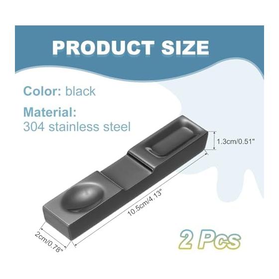 uxcell 2 Pcs Chopstick Rests, 304 Stainless Steel Utensil Holder, 10.5cm x 2cm x 1.3cm, Spoon Fork Teaspoon Rest, Dining Tool Rest, Kitchenware,