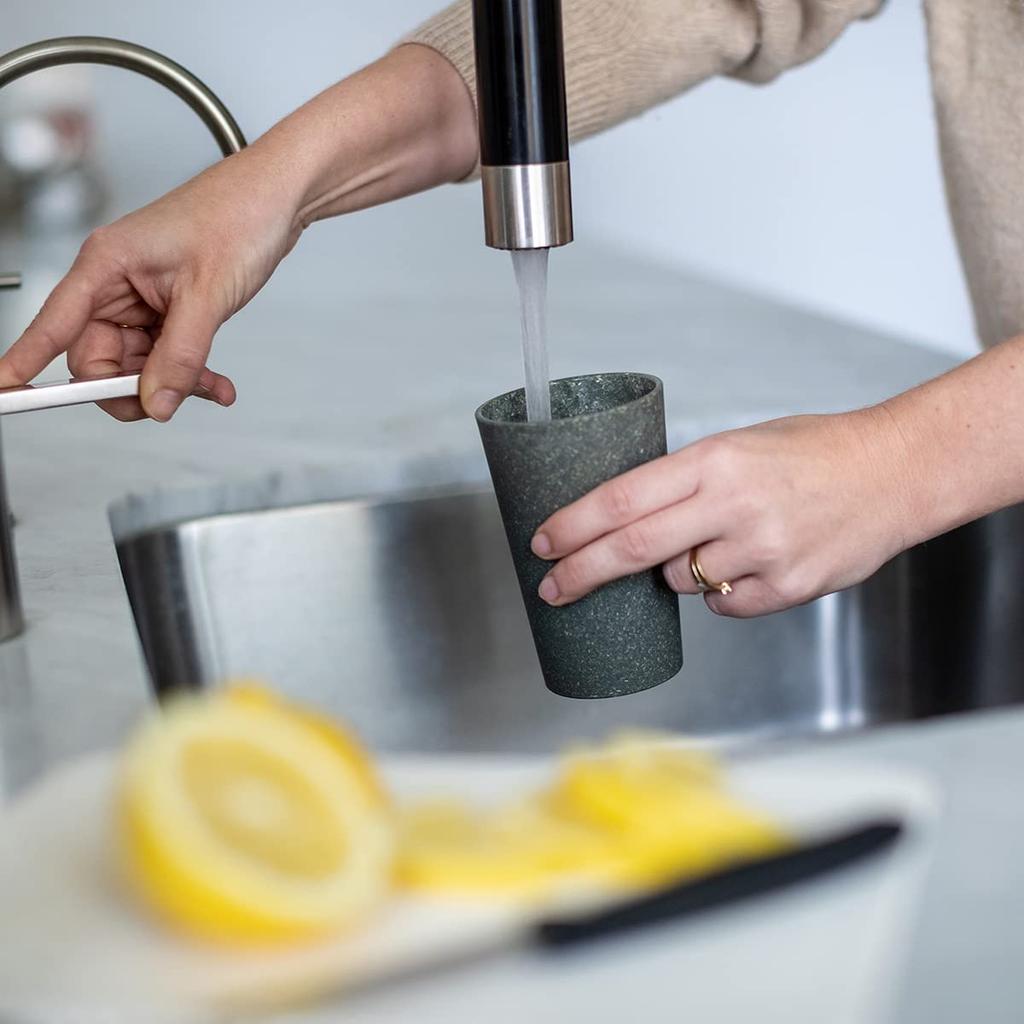 KOZIOL 350ml Gray Cups, Set of 2, Unbreakable, Dishwasher Safe, CONNECT