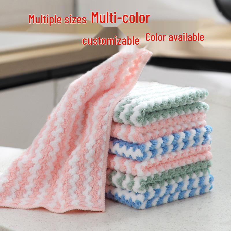 

Товста хвиляста ганчірка для миття посуду для прибирання кухні - Вбираюча, безворсова, знежирююча побутова ганчірка Lace Edge 25*25