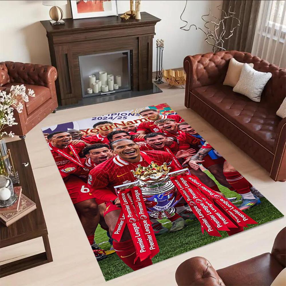 Liverpool Customize Your Name Area Rug Perfect for Playrooms Living Rooms Entryway Study room Antislip Carpet Office home decor