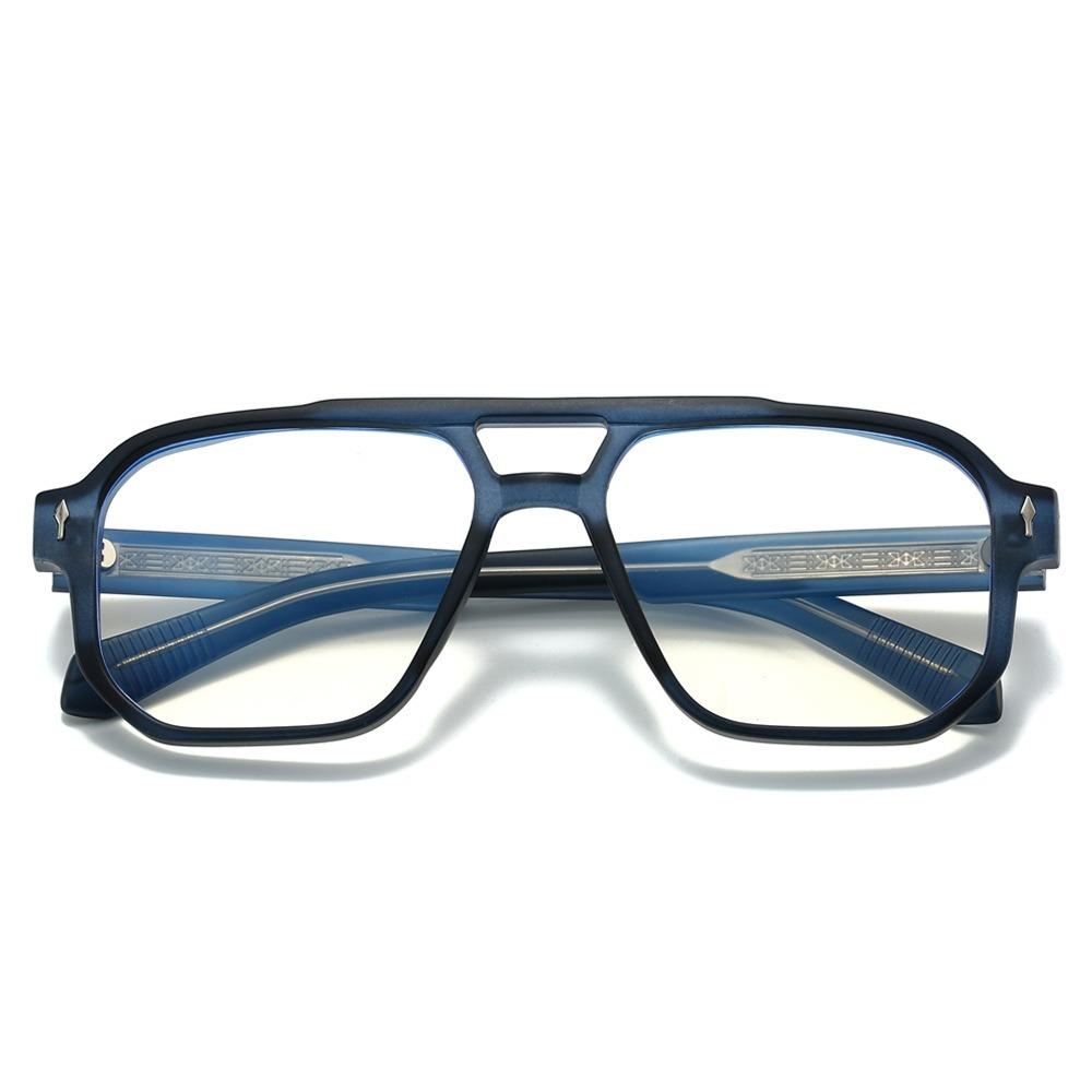 

Anti Blue Light Blocking Glasses Frame Women Men Vintage Double Bridge Optical Computer Eyewear Myopia Prescription Eyeglasses plastic demo lens синий