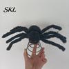 Decorative Spider for Trees Halloween Tree Topper, Spooky Large Black Furry Creative Props Ornament with Spiral Base Home Party Haunted House Supplies