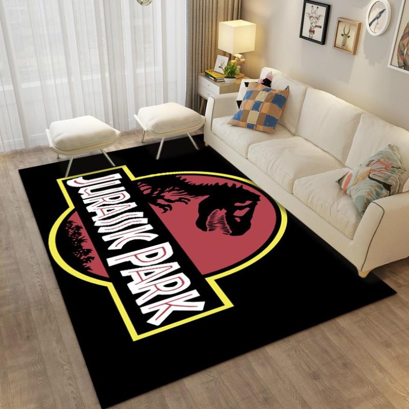 Jurassic Park Dinosaur Cartoon Carpets Rugs Non-slip Area Rug for Living Room Bedroom Foot Pad Decoration,Child Game Floor Mat