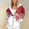 Women's Casual Fashion Printed Long Sleeve Pullover Hoodies Zipper Sweatshirts Coat