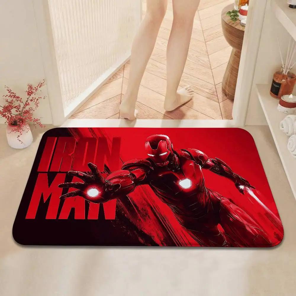Cool I-Iron Man Classic Carpet Bathroom Anti-slip Mat Door Mat Home Decoration Mat Entrance Door Mat Scratch-resistant Door Mat