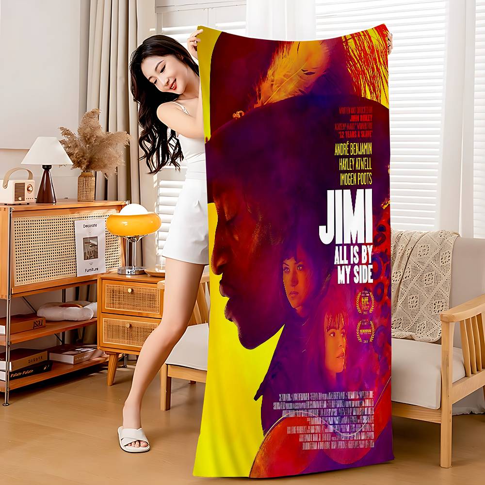 

SingerJ-Jimi H-Hendrix Beach Towel Colorful Bath Towels For Girl Microfiber Quick Dry Sand Free Beach Yoga Spa Gym Pool W30*H60(CM)
