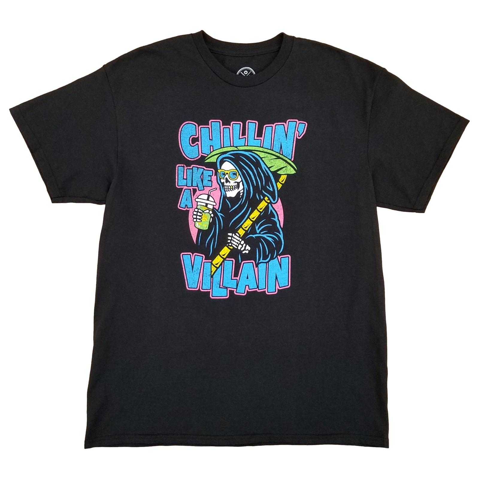 Mens & Big Mens Black Chillin Villain Reaper Graphic Tee S/S T-Shirt S