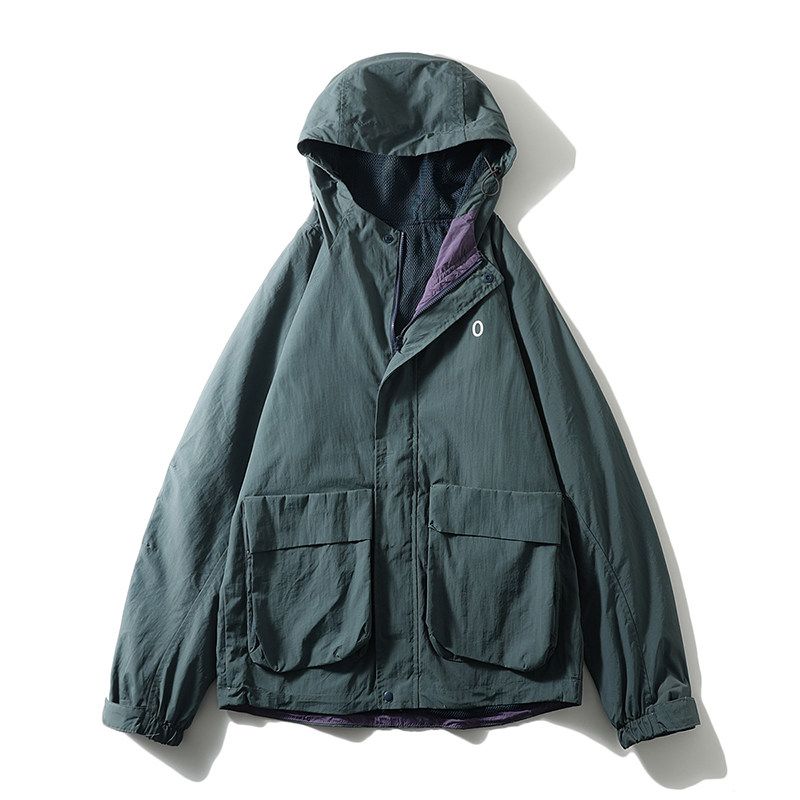 Japanese Retro Outdoor Mountain-Style Functional Workwear Jacket for Men, Spring and Autumn Lightweight Windbreaker, Export Men s Jacket Ultramarine XL