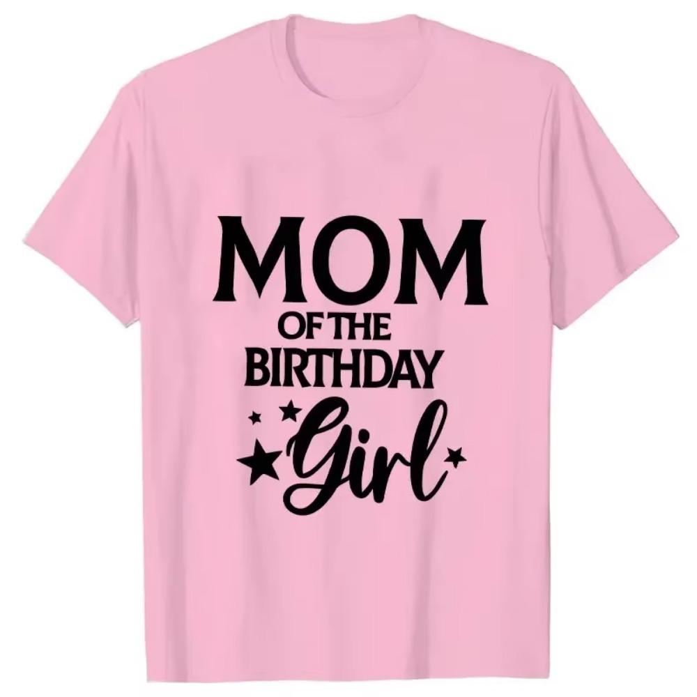 Girls Birthday Squad Party T-shirt Family Mom Dad Brother Sister of The Birthday Squad Tshirt Tops O Neck Short Sleeve Tees