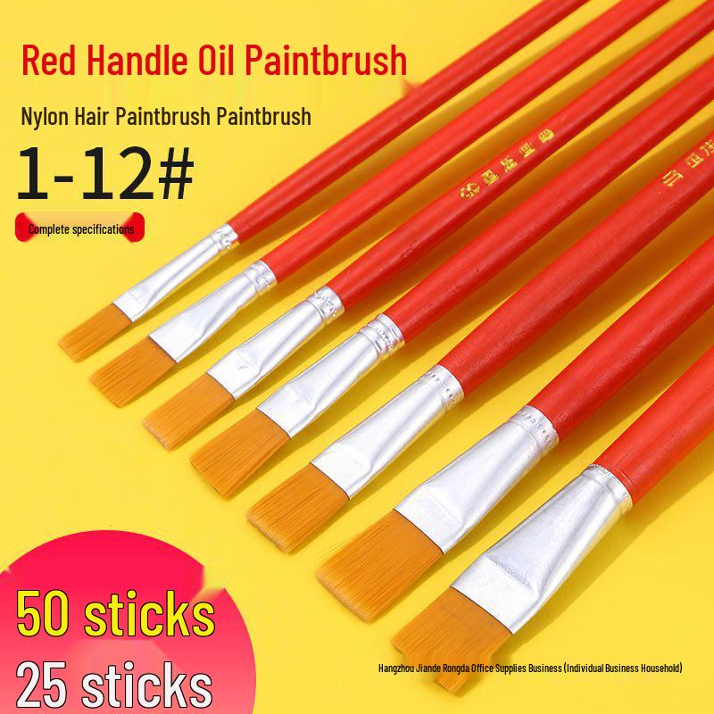 Set di Pennelli Piatto in Nylon per Calligrafia & Gouache per Olio, Acquerello & Pittura