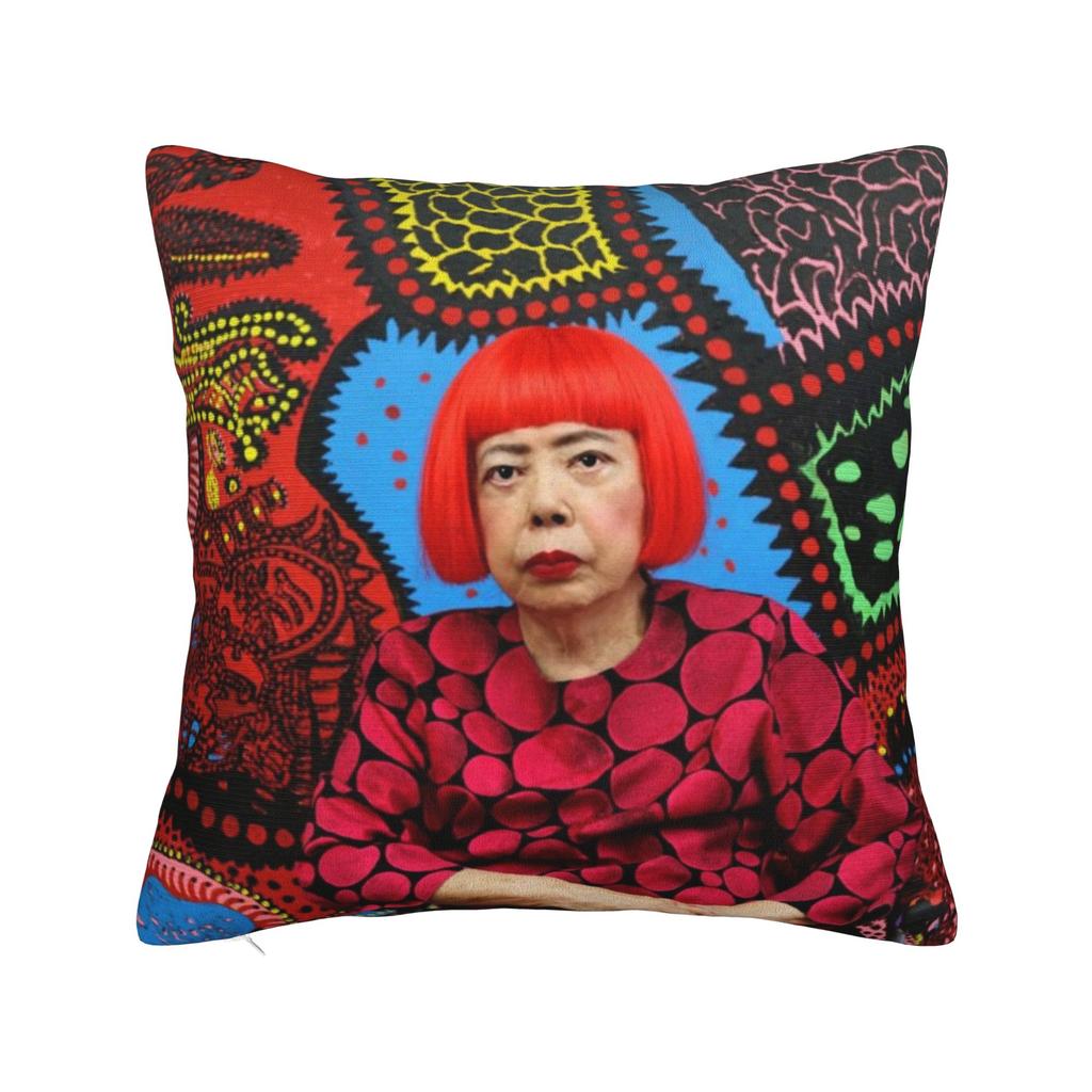 Yayoi Kusama Art Pillowcase Polyester Cushion Cover Decorations Polka Aesthetic Pillow Case Cover Home Square 18'