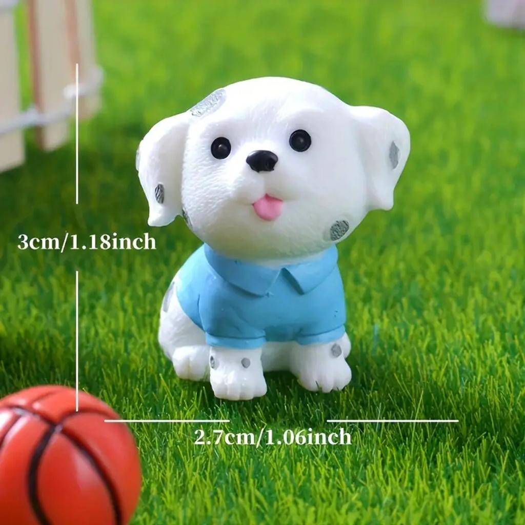 1/4pcs/Micro Landscape Resin Cute Simulation Color Puppy Gardening Ornaments Dog Home Decoration Crafts Samoyed Bichon