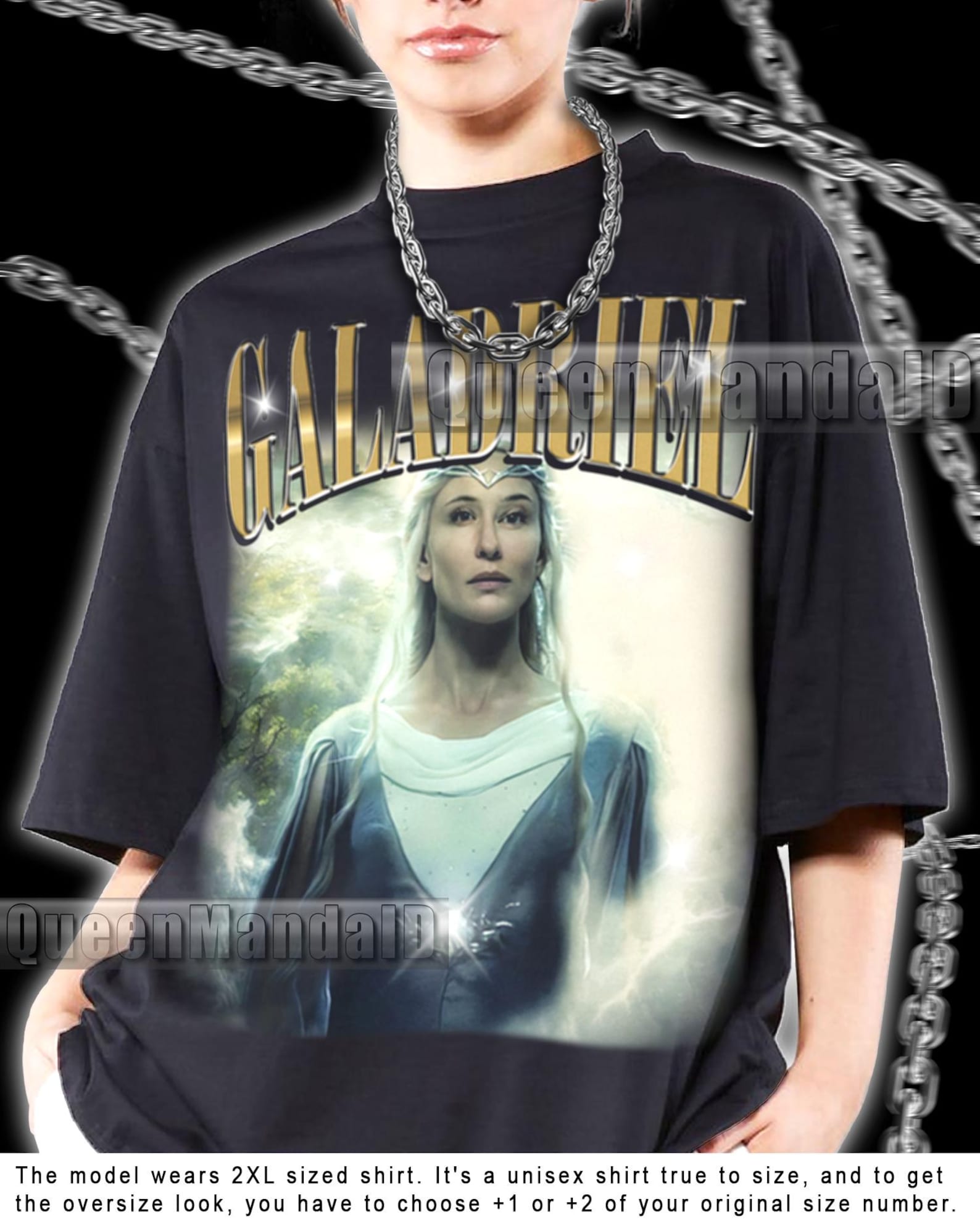 Galadriel Shirt 90s Retro Fan Tee, Unisex Movie T-Shirt, Vintage Style R065 S