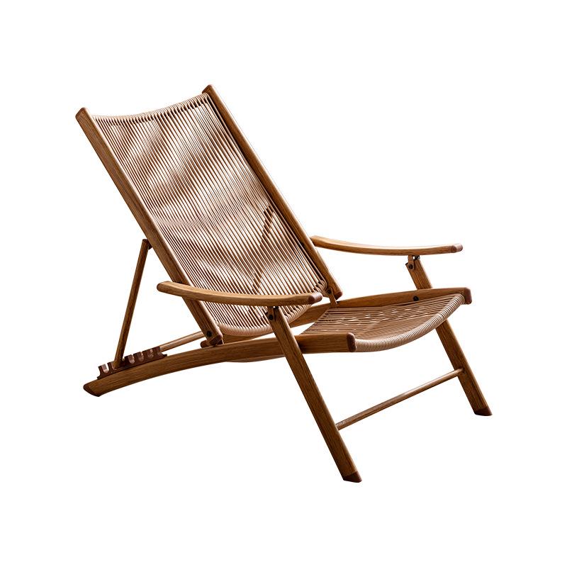 Outdoor Balcony Rattan Folding Table and Chairs Set - Woven Recliner for Garden or Patio