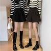New 2024 High-Waisted Slimming Woolen Booty Shorts - Petite Women's Wide-Leg Pants for Autumn/Winter