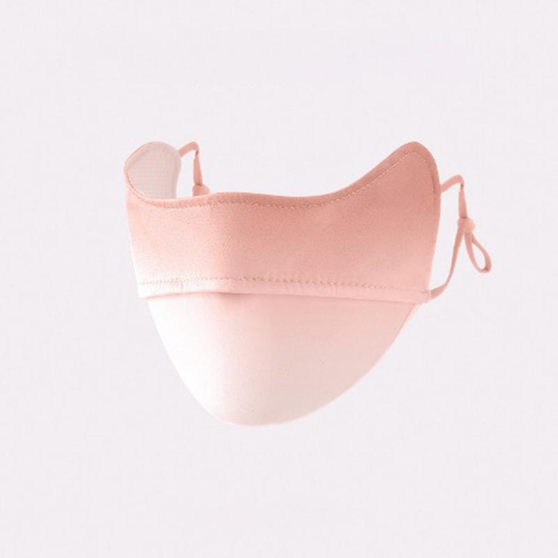 Sun Protection Women Face Mask Ice Silk Cooling Cycling Driving Breathable Nose Opening Ladies Summer Reusable Ear Loops Mask