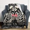 1PC Skeletal Love Blanket, Throw For Sofa, Bed, Travel, Camping, Livingroom,