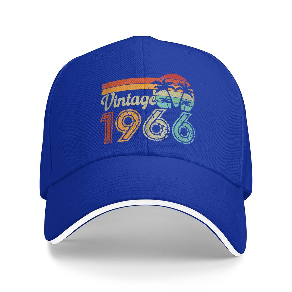 Vintage 1966 Made In 1966 60th Birthday Gift Casual Baseball Cap Tennis Skate Trucker Hat Summer Sunscreen Men Snapback Cap