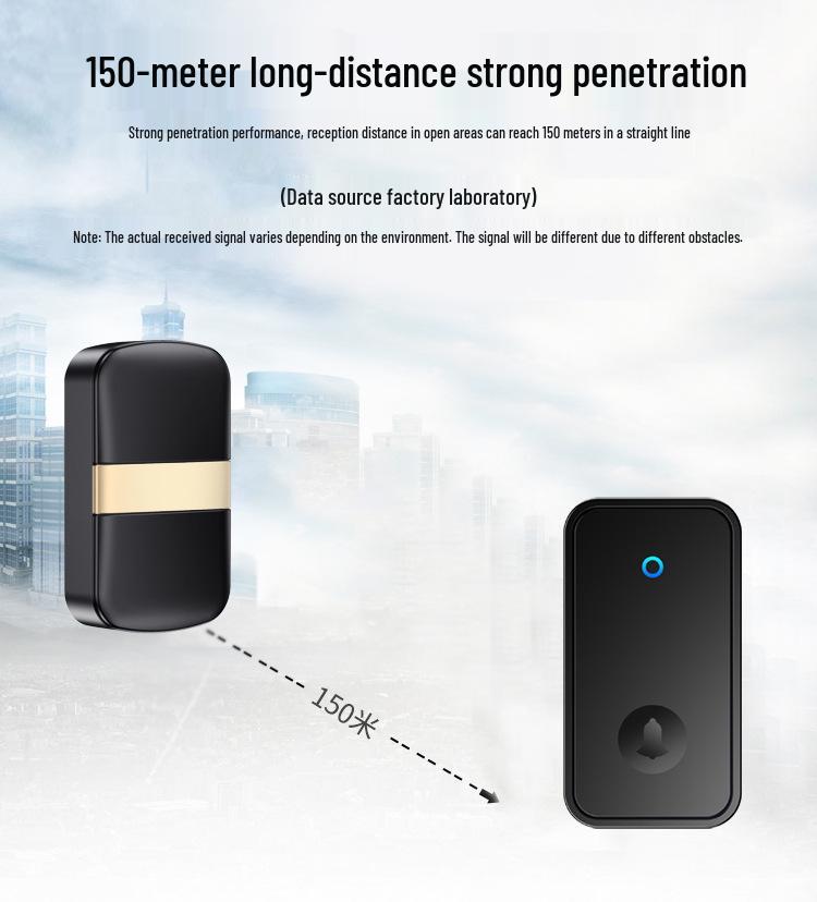 Wireless Waterproof Self-Powered Smart Doorbell - Long-Range, No Battery, Ideal for Elderly