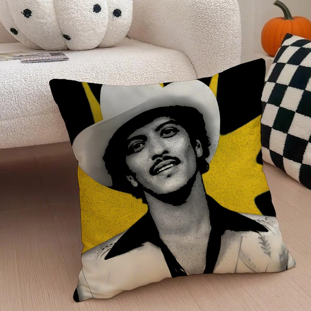 Charismatic BBruno Mars  Groovy singer Cushion Cover Throw Pillow Cover Hidden Button Durable Polyester Chair Cushion