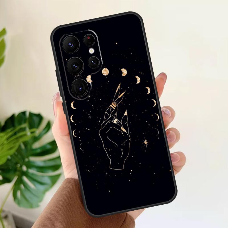 Fortune Telling Moon Stars Hands Soft Case For Samsung Galaxy S25 Ultra S21 S22 S23 S24 Plus S9 S10 S20 FE S24 FE Phone Cover