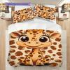 Giraffe Pattern Bedding Quilt Set Quilt Cover Pillowcase Home Decoration Birthday Gift (1 * Duvet Cover + 2 * Pillowcase, Without Core)