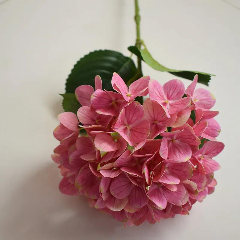 5Pcs Artificial 3D Printing Hydrangea Flowers Bridal Bouquet Wedding Decor Silk Flower Home Living Room Decoration Party Floral