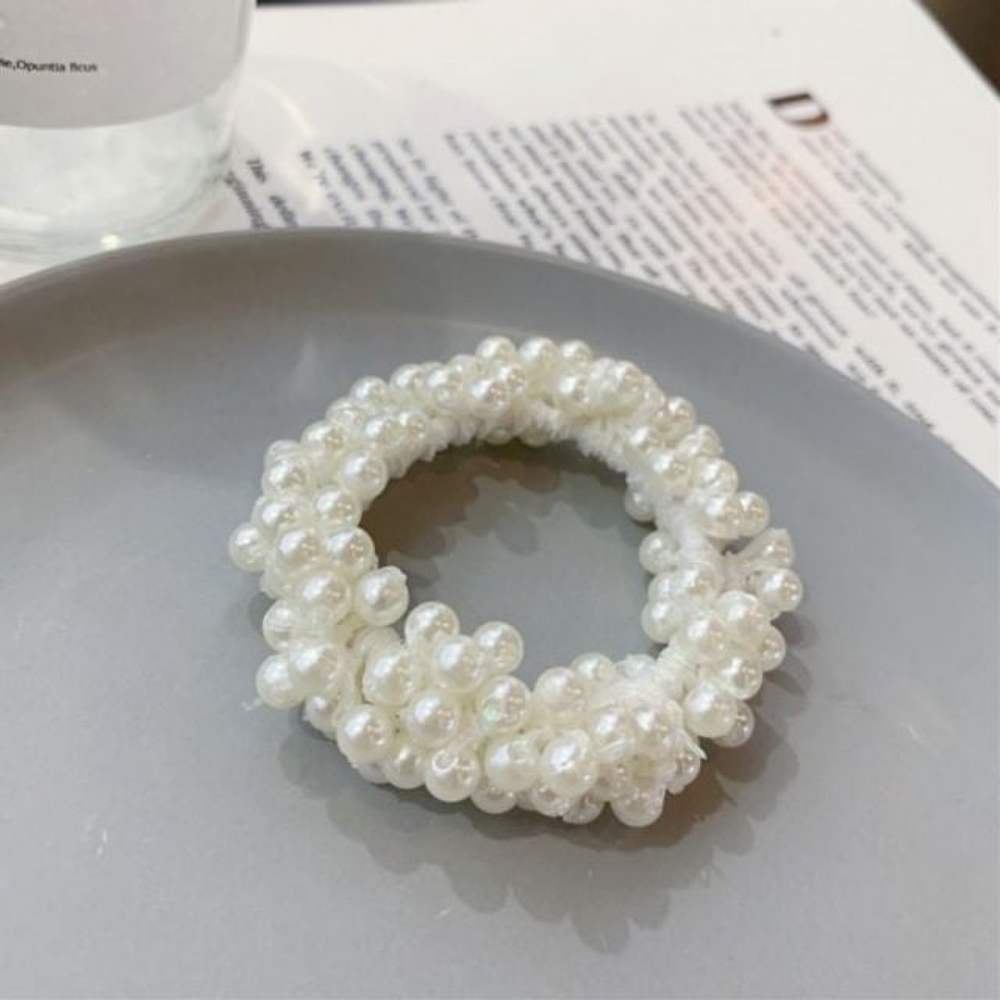 

Жемчужная эластичная повседневная резинка для волос простой базовый стиль милая