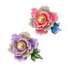 Peony Pin with Sparkling Rhinestones Handmade Alloy Floral Accessory With Enamel Detailing Jewelry For Formal Occasions