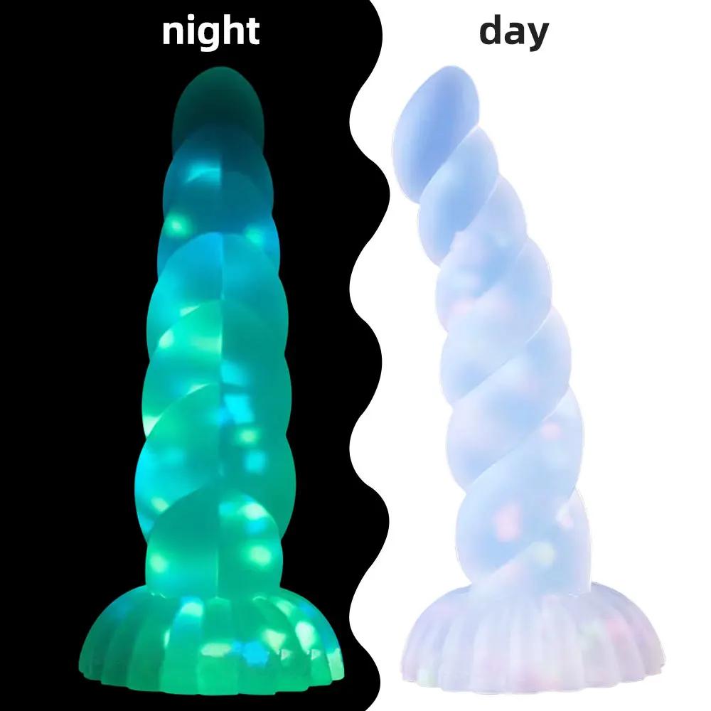 Dark Glowing Dildo for Woman Masturbate Color Jelly Penis Sex Toys for Women Big Soft Cock Light Erotic Dildo with Suction Cup