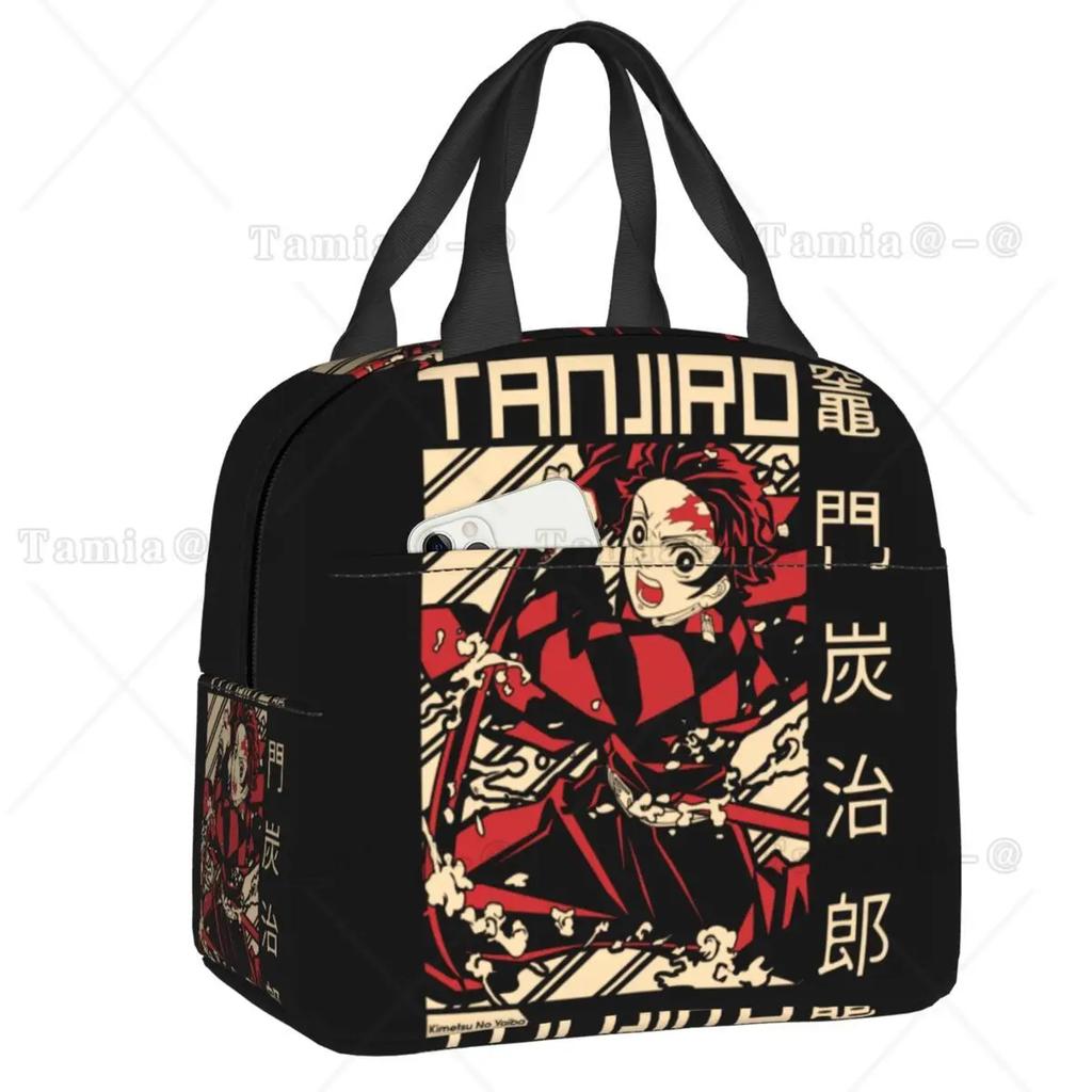 Nezuko Kamado Demon Slayer Termiczna Torba na Lunch Kimetsu no Yaiba Pojemnik na Lunch Wielokrotnego Użytku do Pracy Wielofunkcyjny Pojemnik na Jedzenie