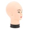 PVC Mannequin Head Bald Head Model with Universal Stand Interface for Wig Making Hat Display and Massage Training