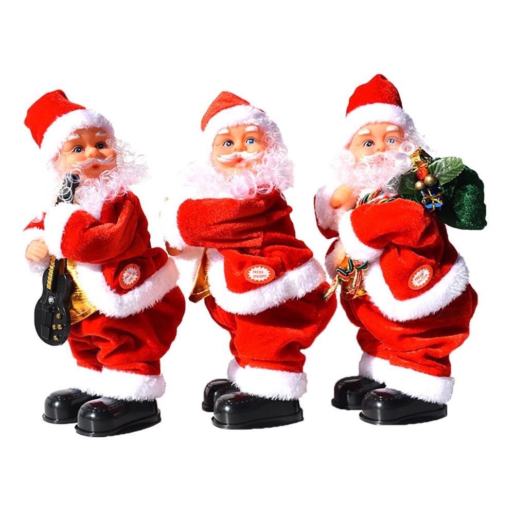 Climbing Santa Christmas Ornament Battery Operated Climbing On Beads Musical Moving Figure Xmas Decoration For Home Party