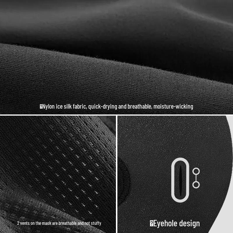UV-Protective Ice Silk Motorcycle Head Cover with Glasses Slot