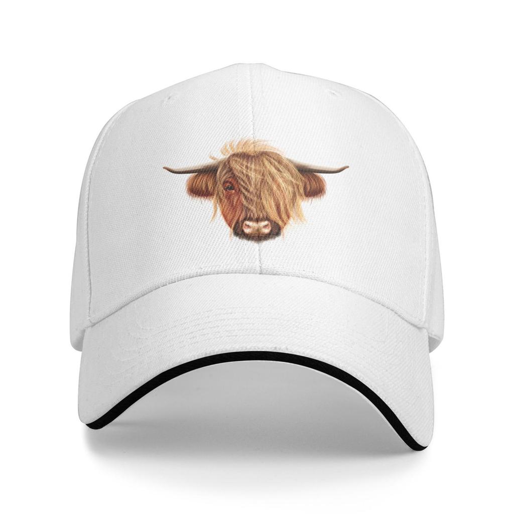 Scottish Hairy Highland Cow Hats for Unisex Women Vintage Baseball Cap Beach Dad Sun Hat Black Denim Cotton Caps