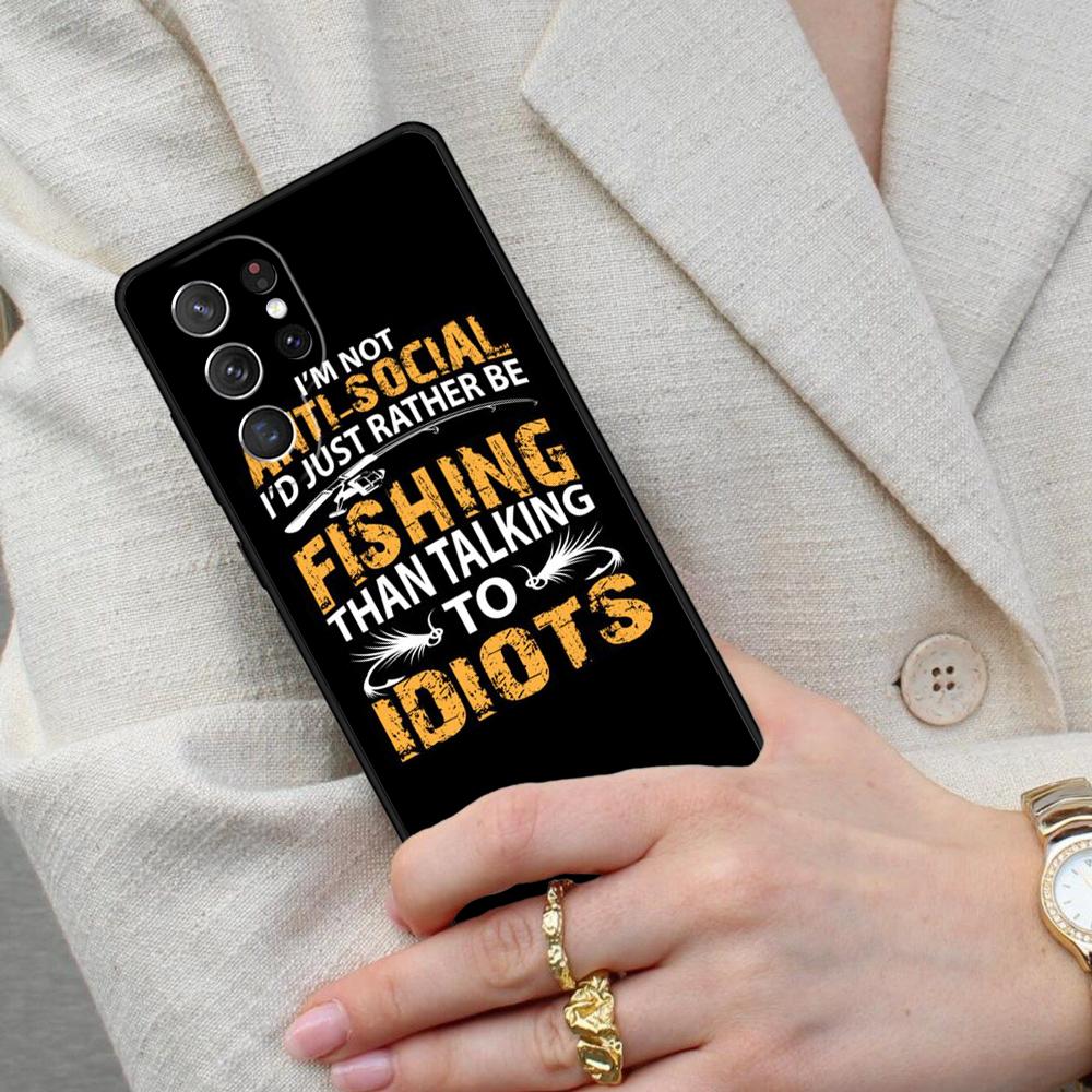 Angling Go Fishing Quotes Cell Phone Case for Samsung Galaxy S26 Ultra S25 S24 S23 S22 S21 S20 Note10 Cover