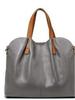 Sac cabas mère-fille de luxe en cuir véritable bicolore: Sac à bandoulière grande capacité pour femmes