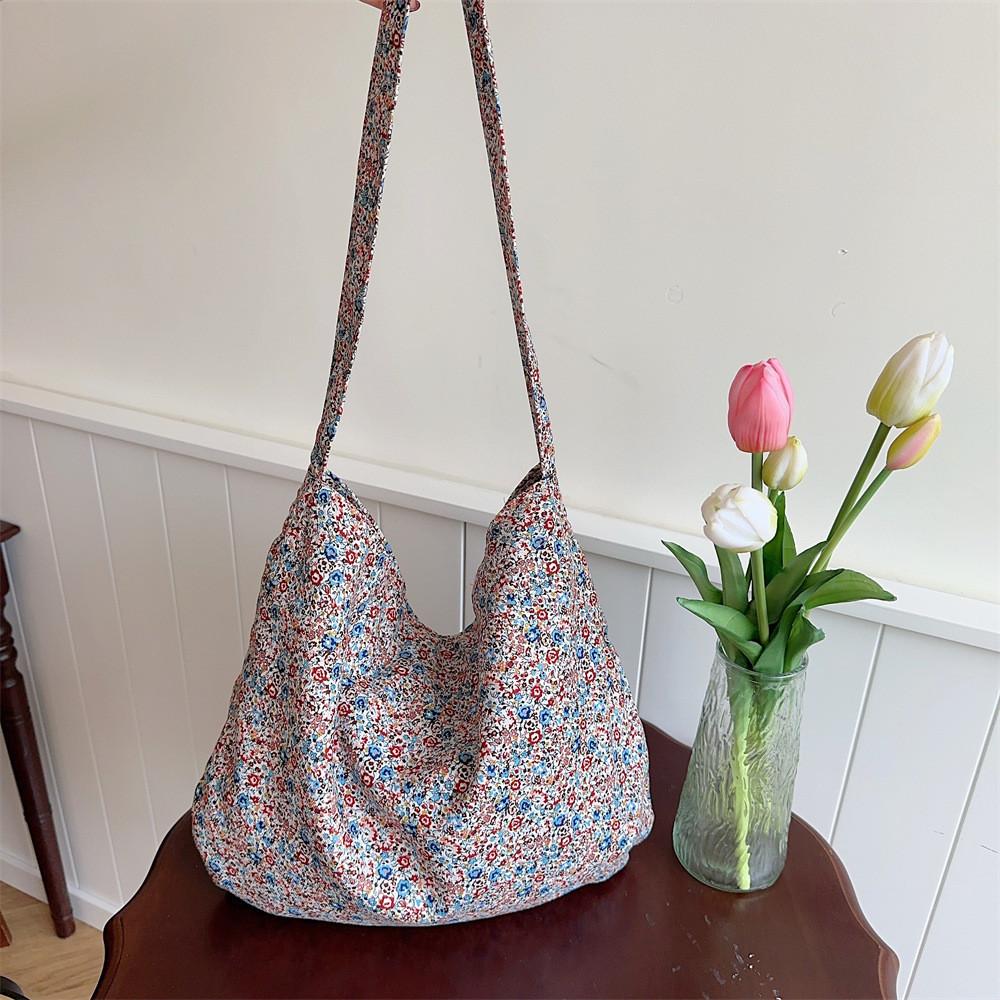 Chic Floral Corduroy Crossbody Bag For School And Casual Use Everyday Style