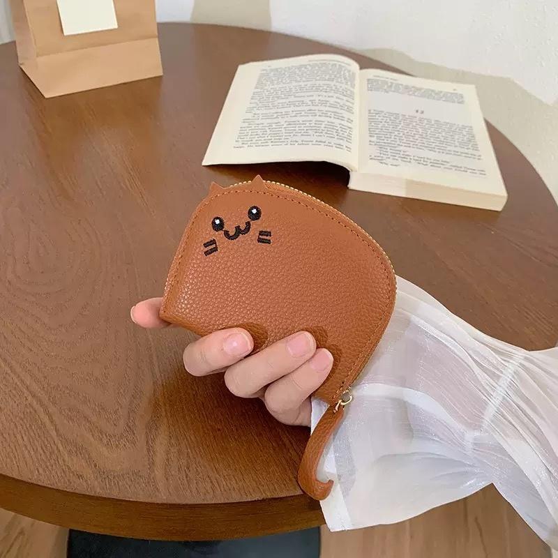 Cartoon Cat Shaped Design Wallet Women's Multi-card Slots Holder Cute Fashion Faux Leather Coin Purse Creative ID Card Holder