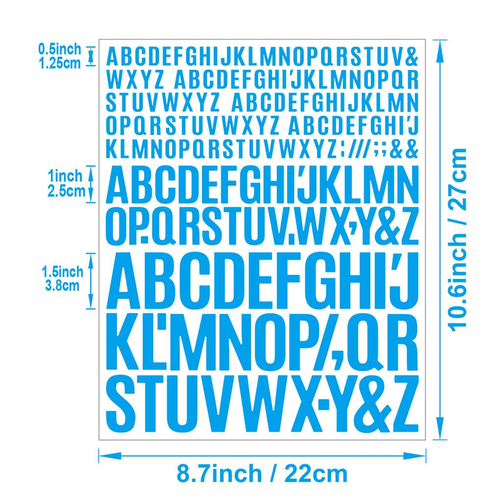 English Letter Stickers 0.5+1+1.5 Inch Scrapbook Holiday Greeting Card Decorative Handbook Letter Stickers