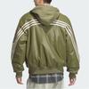 Adidas Originals FW24 PU Jacket M Series Fashion Logo Stripe Stylish Zipper Sports Long Sleeve Jacket Men Jackets Dark-Olive-Green JL7557