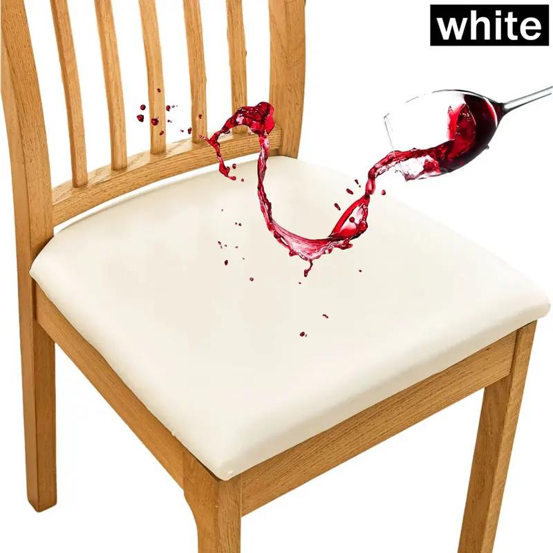 

Водонепроницаемый чехол для подушки на стул из искусственной кожи для кухни, столовой, кожаный чехол для сиденья стула для столовой, однотонный цвет